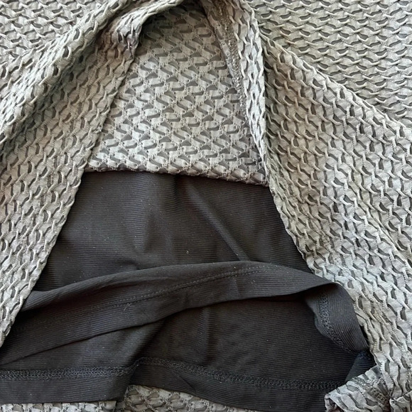 eci New York Charcoal Gray stretch mesh dress Knee Length Long Sleeve sz 10 - Picture 5 of 10